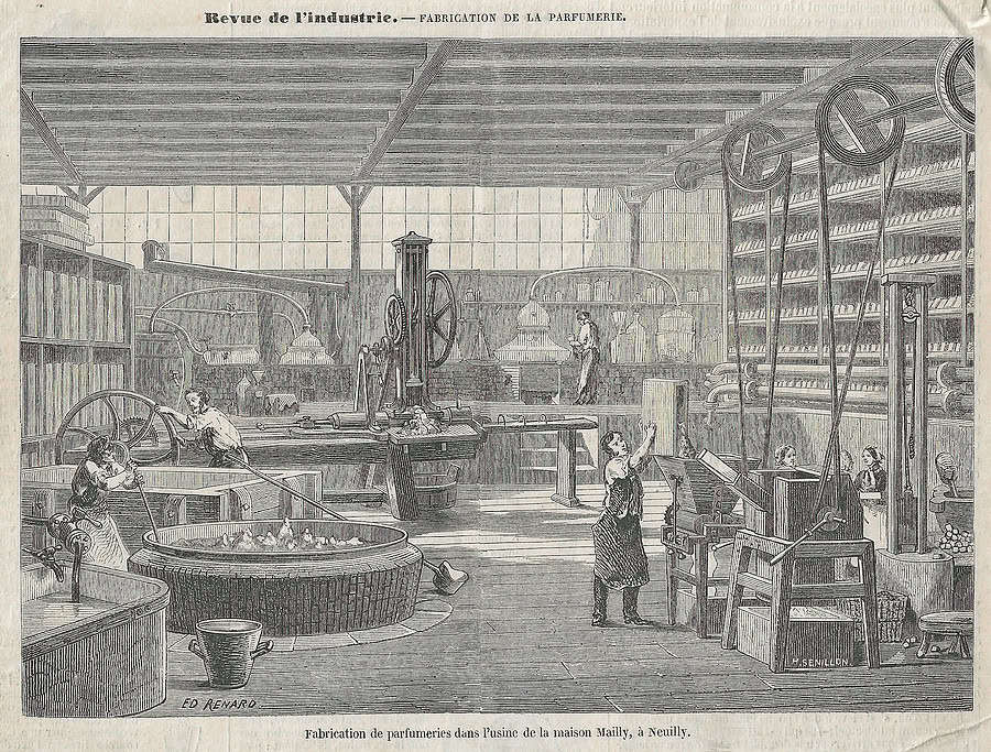 De productie van parfums in de fabriek van Mailly in Neuilly