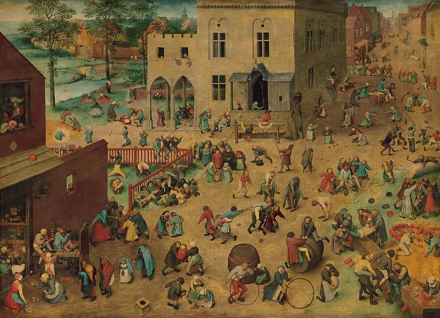 Kinderspelen door Pieter Bruegel de Oude (1560), collectie Kunsthistorisches Museum, Wenen.