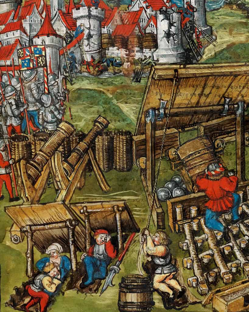 De belegering van een stad in de 15de eeuw
