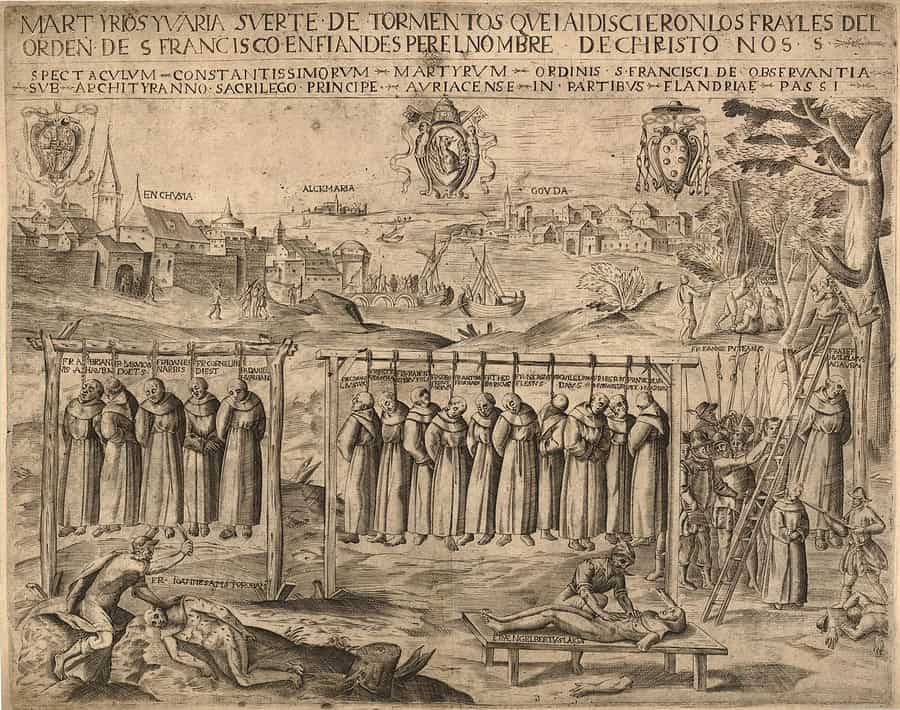 Martelaren van Gorcum opgehangen in Den Briel