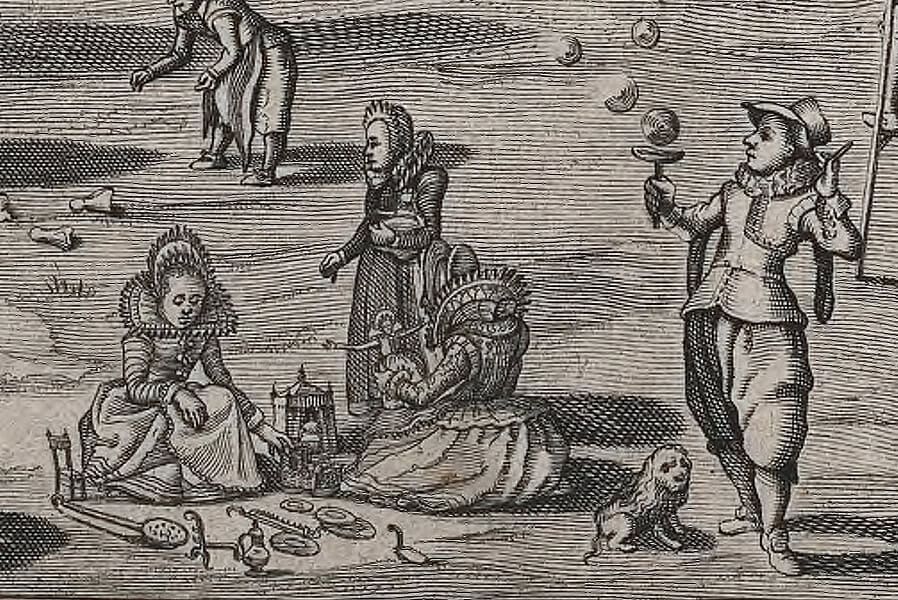 Spelende meisjes op het Abdijplein in Middelburg, naar Adriaen van de Venne (1622)